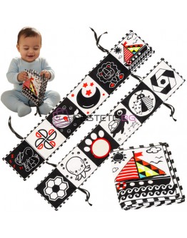 Сензорна книга контрастна играчка за бебета новородени